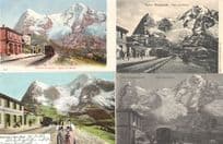 Wengernalp Eiger Und Monch Switzerland Railway 4x Old Postcard s