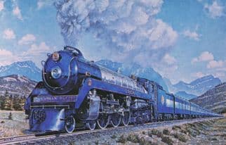 Westbound CPR Royal Train Alberta Rockies in WW2 Postcard