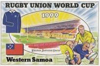Western Samoa at Wrexham Stadium Rugby World Cup Uniform Postcard