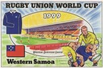 Western Samoa Samoan Team Rugby Union World Cup 1999 Postcard