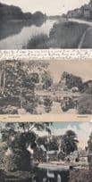 Whitchurch Berkshire 3x River Views Old Antique Postcard s