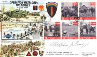 William Crowe Jnr Operation Overlord WW2 Military Hand Signed FDC