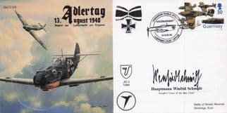 Winfried Schmidt German WW2 Ace Pilot Adlertag Hand Signed FDC