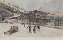 Wintersport Hotel La Rondinella Adelboden Ski Switzerland Postcard