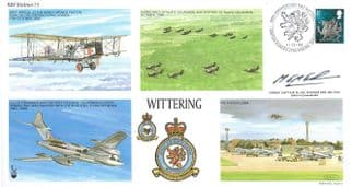 Wittering Cambs RAF Station MJM Jenkins Hand Signed Map LTD TO 80 FDC
