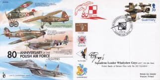 Wladyslaw Guys Polish WW2 Pilot Poland Ace Military Hand Signed FDC