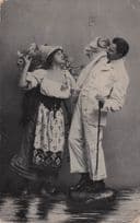 Woman Fighting Man Fancy Dress 1910 Old Comic RPC Postcard