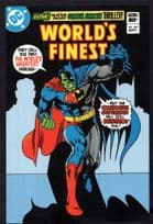 Worlds Finest DC Batman Superman Green Face Comic Book Art Postcard