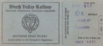 Worth Valley Railway Vintage Haworth Train Ticket
