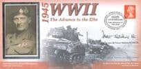 WW2 Advance To The Elbe Welsh Hero Tasker Watkins Benham Hand Signed FDC