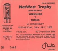 Yorkshire Vs Sussex 1986 Cricket Quarter Final Ticket