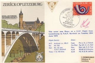 Zereck Op Letzeburg Luxembourg RAF Escaping Society Military Signed FDC