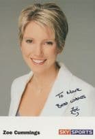 Zoe Cummings Sky Sports Hand Signed Card Photo