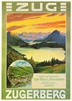 Zugerberg Strassenbahn 1908 Switzerland Travel Poster Postcard