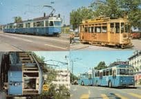 Zurich Hegibachplatz Hauptbahnhof Bus Tram 4x Switzerland Postcard s