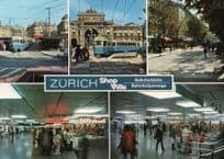 Zurich Shop Ville Bahnhofplatz Switzerland 1970s Postcard