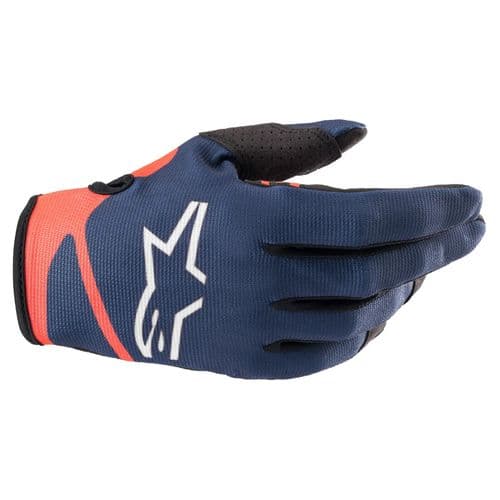 Alpinestars Radar Gloves Navy Blue Flo Red MX Off Road Gloves