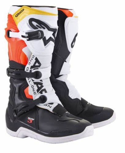 Alpinestars Tech 3 Motocoss Boots Black White Flo Red