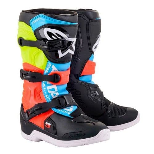 Alpinestars Tech 3S Youth Boots - Red, Yellow, Blk
