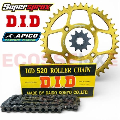 Beta EVO REV3 125 250 270 300 2003-2026 DID Chain Gold Supersprox Chain And Sprocket Kit