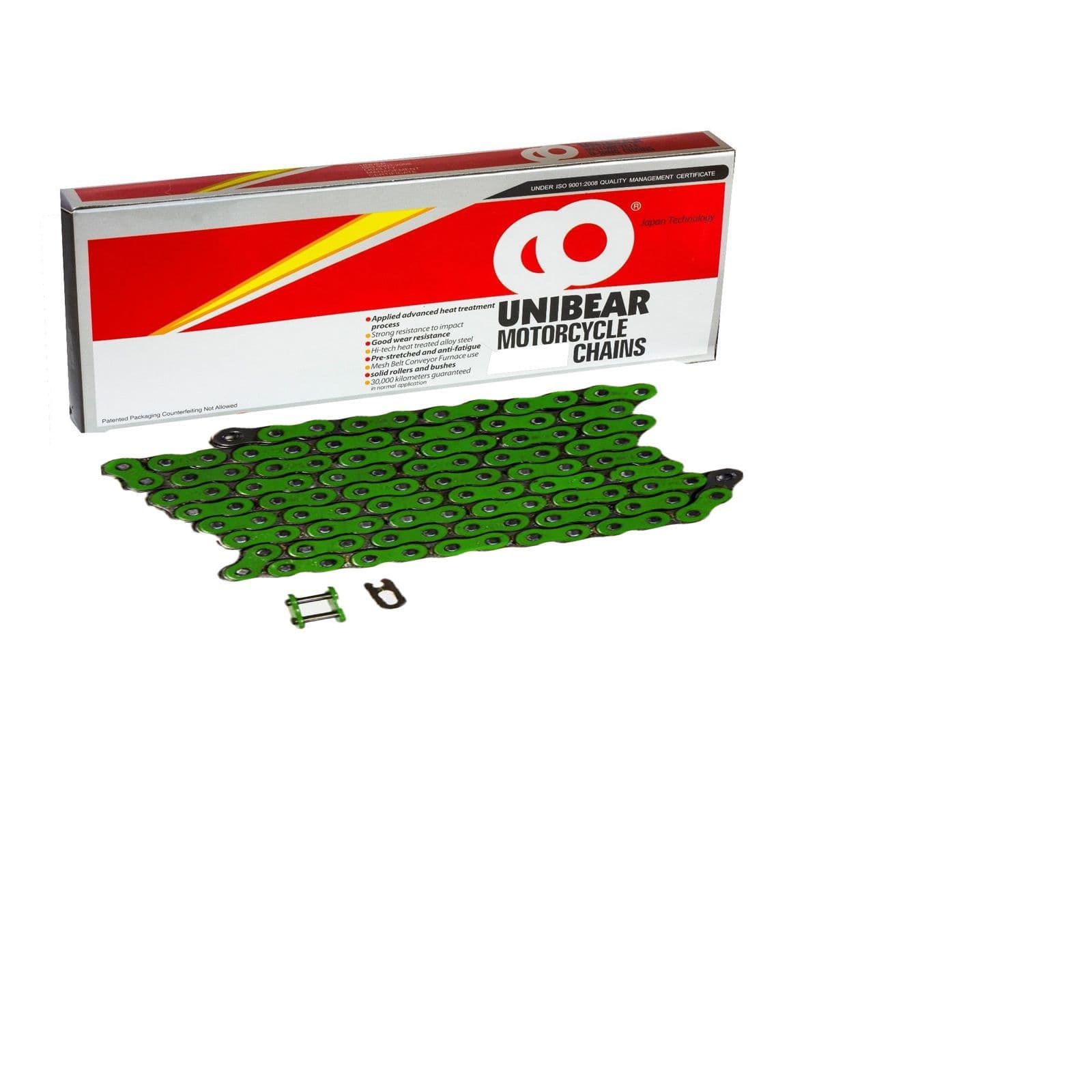 thumbnail image 2 of Kawasaki KX250F Unibear Green Heavy Duty Chain & Renthal Green Sprocket Kit – UK Made 2 of 4