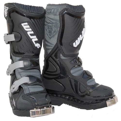 Kids Wulfsport Cub Boot LA Motocross Black Boots
