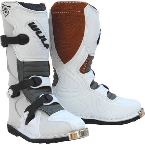 Kids Wulfsport Cub Boot LA White Motocross Boots