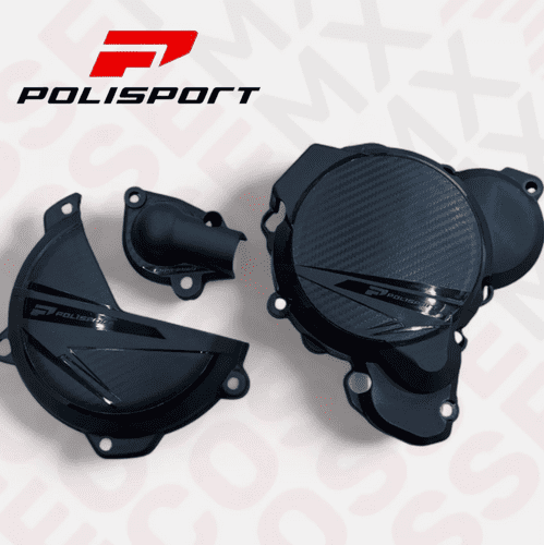 KTM EXC250 EXC300 POLISPORT ENGINE COVERS CLUTCH & IGNITION BLACK 2024-2025