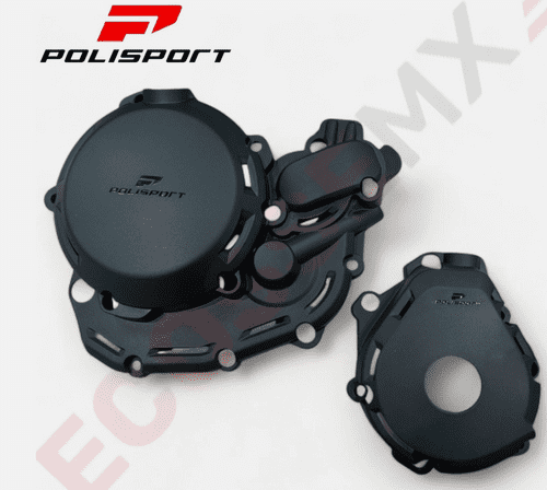 KTM EXCF450 EXCF500 POLISPORT ENGINE COVERS CLUTCH & IGNITION BLACK 2024-2025