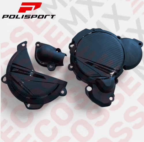 KTM SX250 XC250 XC300 POLISPORT ENGINE COVERS CLUTCH & IGNITION BLACK 2023-2024