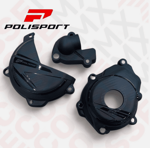 KTM SXF250 SXF350 POLISPORT ENGINE COVERS CLUTCH & IGNITION BLACK 2023-2024