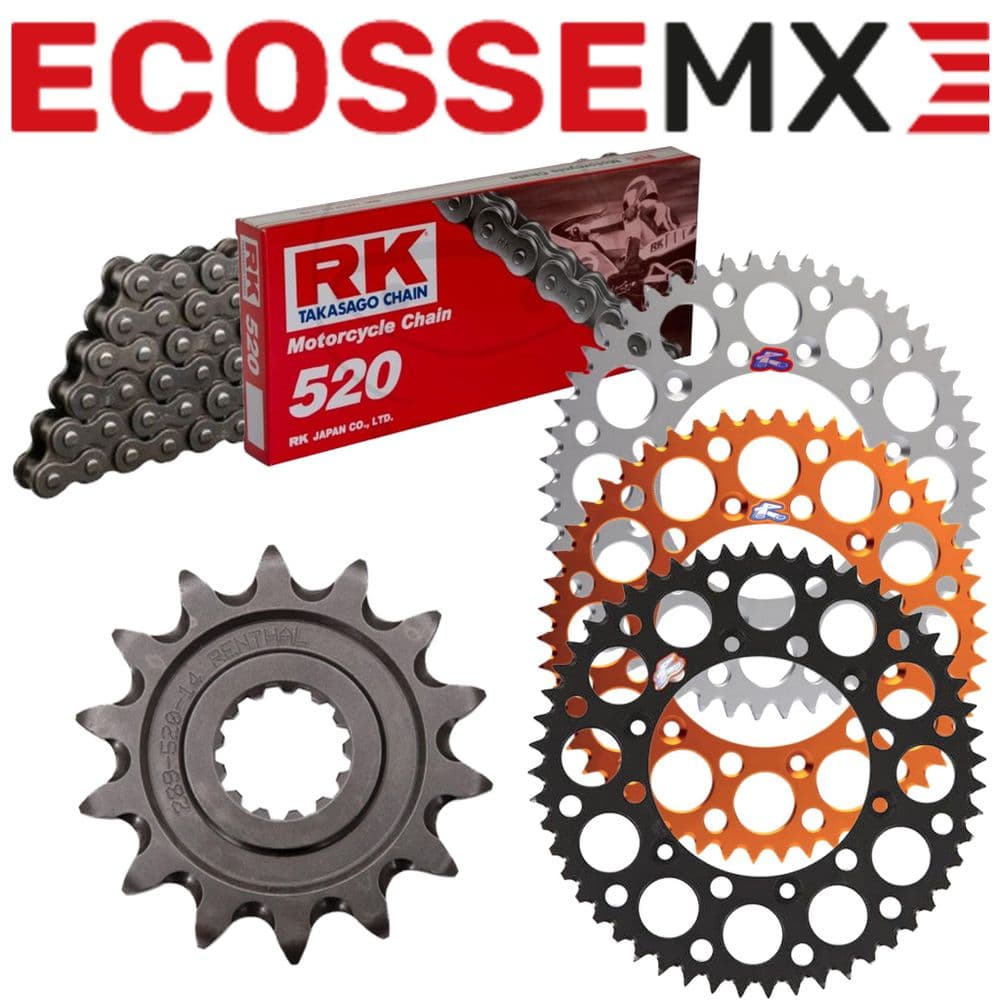 Ktm Rfs Engine Chain Slack KTM XCF450 2003-2025 RK Standard Duty Chain and Renthal Sprocket Kit