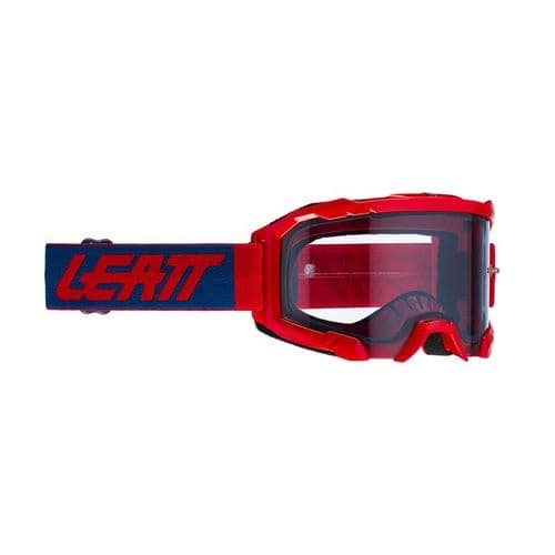 Leatt 2022 4.5 Velocity Motocross Enduro Goggles Red - Blue Lens
