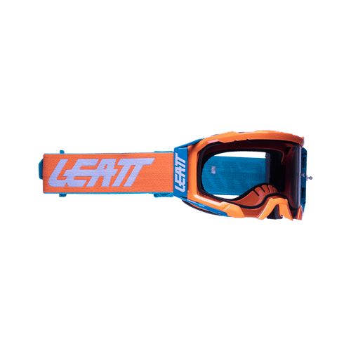 Leatt 2022 5.5 Velocity Motocross Enduro Goggles Neon Orange - Light Grey Lens
