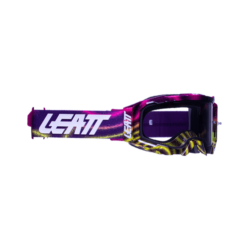 Leatt 2022 5.5 Velocity Motocross Enduro Goggles Zebra Neon - Light Grey Lens