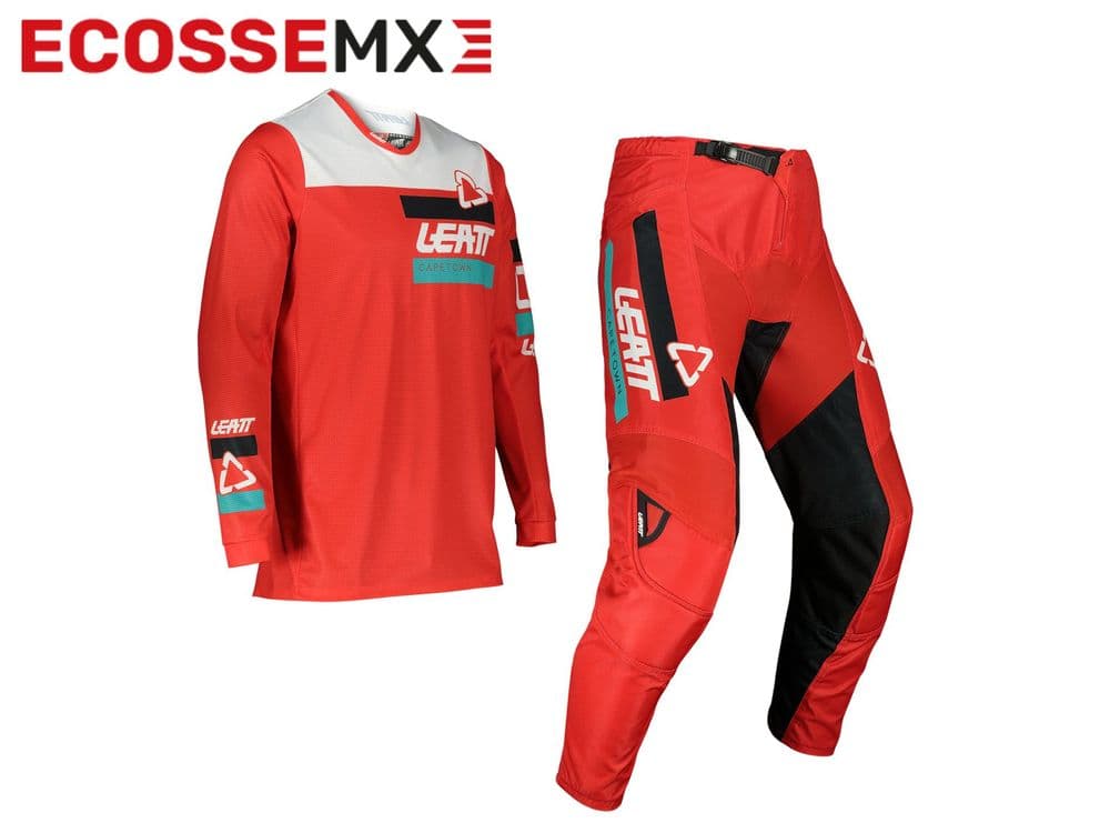 Red Colour Riding Kit Leatt 3 5 Motocross Enduro Jersey & Race Pants Riding Kit Red