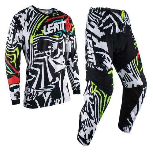 Leatt 3.5 Motocross Enduro Shirt & Race Pants Riding Kit Zebra