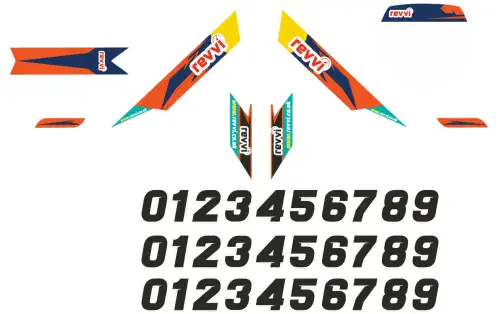 MX Revvi Graphics Kit – 16″ and 16″ Plus Blue / Orange