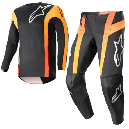 New Alpinestars 2023 Techstar Jersey/Pants Combo Black Hot Orange