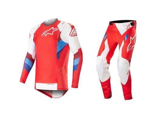 New Alpinestars Supertech Jersey/Pants Combo Red/White