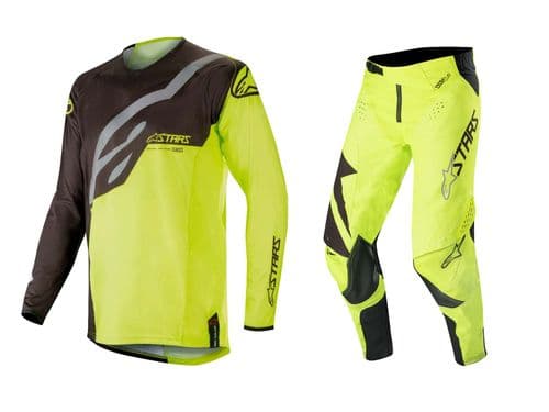 New Alpinestars Techstar Factory Jersey/Pants Combo Black/Yellow