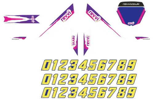 Revvi Graphics Kit – 12″ White / Purple