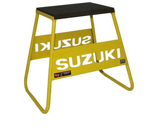 STAND 440 YELLOW SUZUKI LOGO, MX LOGO STAND, SHOW ROOM STAND