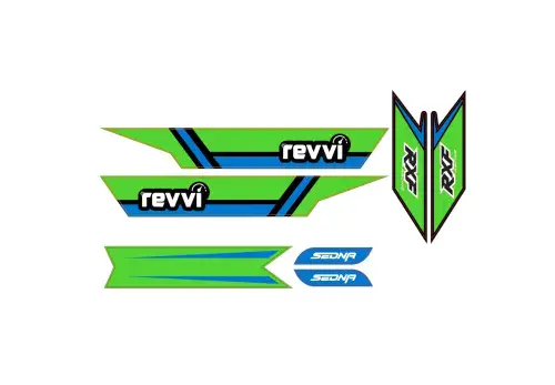 Standard 12″ Revvi Graphics Kit - Green / Blue