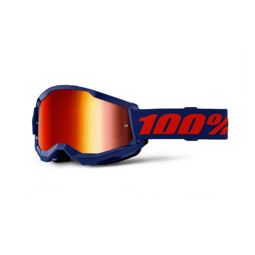 Strata 2 Navy Goggles With Red Mirror Lens