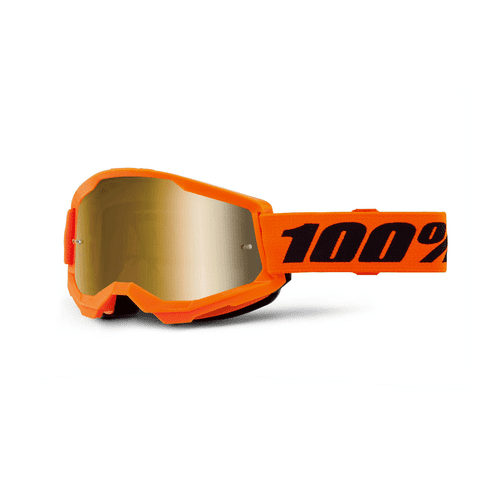 Strata 2 Neon Orange Goggles With Gold Mirror Lens
