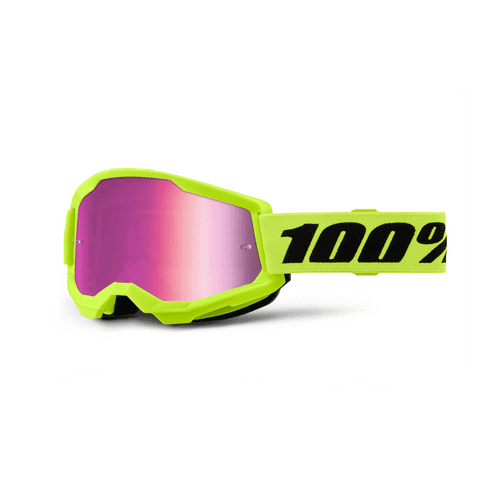 Strata 2 Neon Yellow Goggles With Pink Mirror Lens
