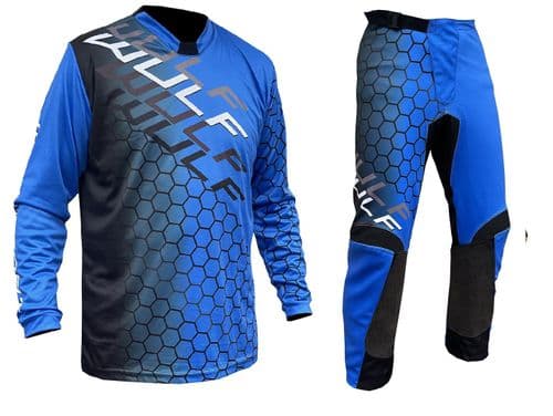 Wulfsport Youth Shirt/Jeans Kit - Connect Blue