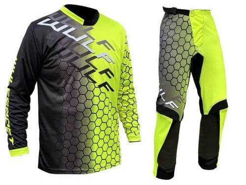 Wulfsport Youth Shirt/Jeans Kit -Connect Flo Yellow