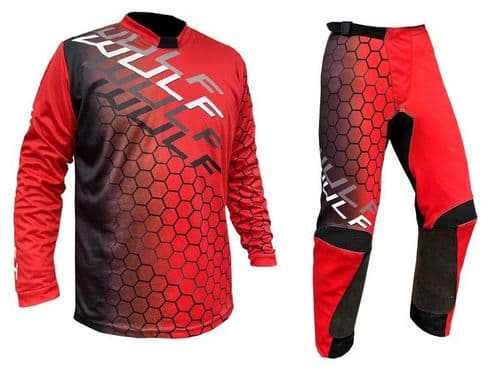 Wulfsport Youth Shirt/Jeans Kit - Connect Red